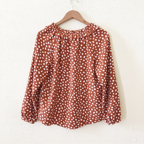 NWT J. Crew Drapey Ruffleneck Top in Brushstroke Printed 365 Crepe S - Picture 3 of 4